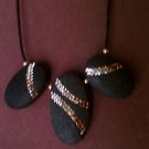 Lava Rock Necklace with Swarovski crystal, silk/smoked topaz/light Colorado topa