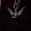 The Hunger Games Inspired Bird in Flight Brass Choker Pendant Steampunk
