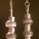 Beautiful European Glass Beads on silver Pl Snake Chain Earrings