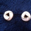 Vintage Estate Enamel and 18K Gold Gilded Earrings