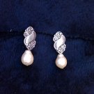 Stamped Designer Silver and Pearl Earrings Estate Find
