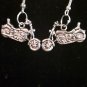 Metal Motorcycle Earrings on Sterling Silver Wires