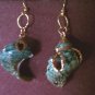 Natural Shell Earrings with handpainted gold trim