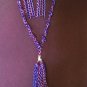 Pink & Purple Chainmaille Necklace & Earring set Twisted Chain & Chain Tassels