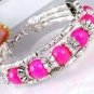 Tibetan Silver Pink Jade Bracelet New free shipping
