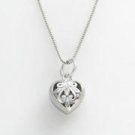 Brand new sterling silver open filigree heart necklace free ship