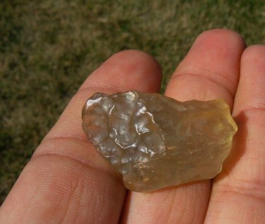 Libyan Desert Glass Meteorite Tektite impact specimen( 51 crt)dimples Real Gem