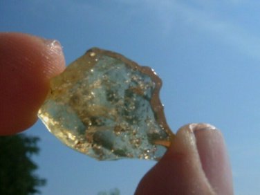 Libyan Desert Glass Meteorite Tektite impact specimen( 12 crt)dimples Real Gem