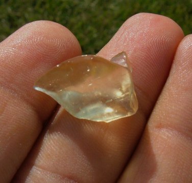 Libyan Desert Glass Meteorite Tektite impact specimen( 14 cart)dimples Real Gem