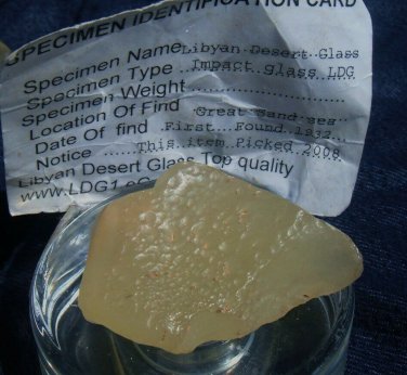 Libyan Desert Glass Meteorite Tektite impact specimen( 140 cart)dimples yellow