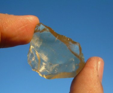 Libyan Desert Glass Meteorite Tektite impact specimen( 38 crt) dimples Real Gem