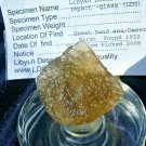 Libyan Desert Glass Meteorite Tektite impact Cantimani ( 112 crt) Dark Green Gem