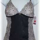 Gilligan & O'Malley Sheer Black/Beige Cami Camisole Top #131456 ~ M Medium