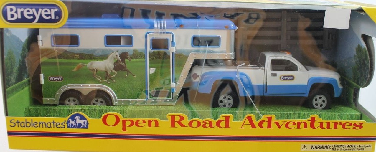 Breyer Stablemates Pickup Truck & Trailer w/horse corral