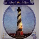 TOILET TATTOO Round Cling LIGHTHOUSE Cape Hatteras Ocean Bathroom Decor Rental Dorm