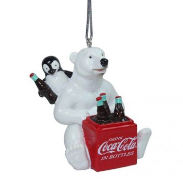 OFFICIAL Coca Cola Polar Bear and Penguin Hanging Resin Ornament