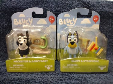 TWO Bluey Mackenzie barky boat School Mates Story Starters disney kids toy