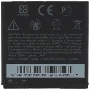 HTC Sensation 4G/Radar 4G Original OEM 1,520 mAh Battery BG58100 35H00150-02M