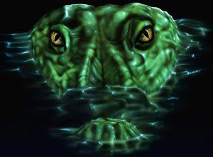 6" printed airbrushed design crocodile vinyl decal sticker for any smooth surface.
