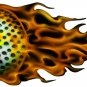 6" printed airbrushed design flaming golf ball sports vinyl decal sticker for any smooth surface.