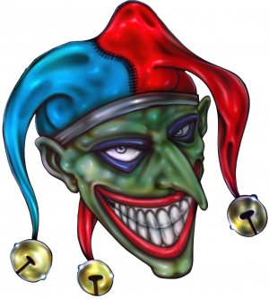 6" printed airbrushed design joker vinyl decal sticker for any smooth surface.