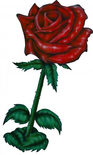 6" printed airbrushed rose flower vinyl decal sticker for any smooth surface.