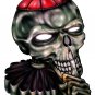 6" printed airbrushed  design skull with hat vinyl decal sticker for any smooth surface.