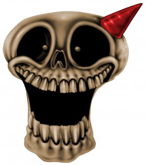 6" printed airbrushed  design party skull vinyl decal sticker for any smooth surface.