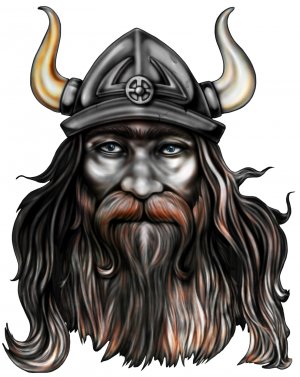 6" printed airbrushed  design viking vinyl decal sticker for any smooth surface.