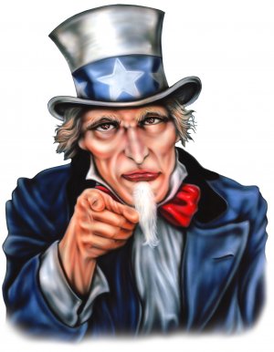 6" printed airbrushed  design uncle sam vinyl decal sticker for any smooth surface.