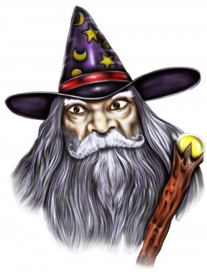 6" printed airbrushed  design wizard vinyl decal sticker for any smooth surface.