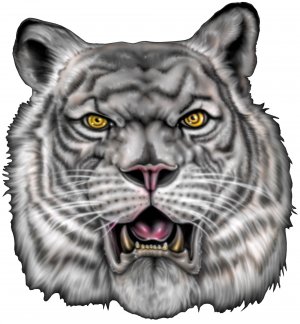 6" printed airbrushed  design tiger vinyl decal sticker for any smooth surface.