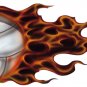 6" printed airbrushed  design flaming volley ball vinyl decal sticker for any smooth surface.