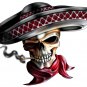 6" printed airbrushed  design smoking skull vinyl decal sticker for any smooth surface.
