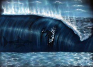 6" printed airbrushed  design surfer vinyl decal sticker for any smooth surface.