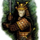 6" printed airbrushed  design samurai vinyl decal sticker for any smooth surface.