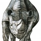 6" printed airbrushed  design rhino vinyl decal sticker for any smooth surface.
