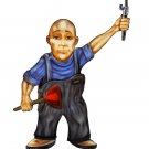 6" printed airbrushed  design plumber vinyl decal sticker for any smooth surface.