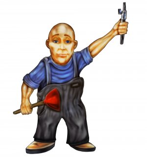 6" printed airbrushed  design plumber vinyl decal sticker for any smooth surface.