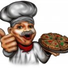 6" printed airbrushed  design pizzeria vinyl decal sticker for any smooth surface.