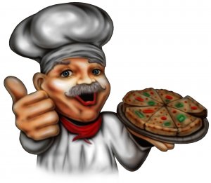 6" printed airbrushed  design pizzeria vinyl decal sticker for any smooth surface.