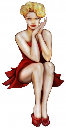 6" printed airbrushed  design pin-up girl vinyl decal sticker for any smooth surface.