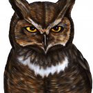 6" printed airbrushed  design owl vinyl decal sticker for any smooth surface.