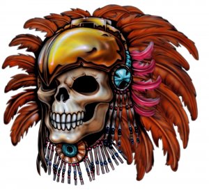 6" printed airbrushed  design native vinyl decal sticker for any smooth surface.