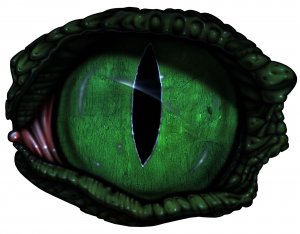 6" printed airbrushed  design green eye vinyl decal sticker for any smooth surface.