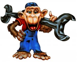 6" printed airbrushed  design grease monkey vinyl decal sticker for any smooth surface.