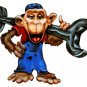 6" printed airbrushed  design grease monkey vinyl decal sticker for any smooth surface.