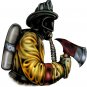 6" printed airbrushed  design fire fighter vinyl decal sticker for any smooth surface.