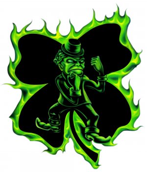 6" printed airbrushed  design fighting irish vinyl decal sticker for any smooth surface.