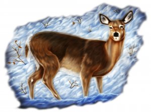 6" printed airbrushed  design deer (2) vinyl decal sticker for any smooth surface.